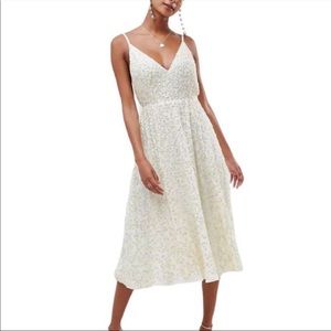 COPY - NWT ASOS DESIGN delicate sequin midi plunge dress with full skirt